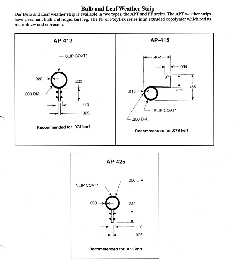 NonMetal Weather Strips Architectural Resource Center