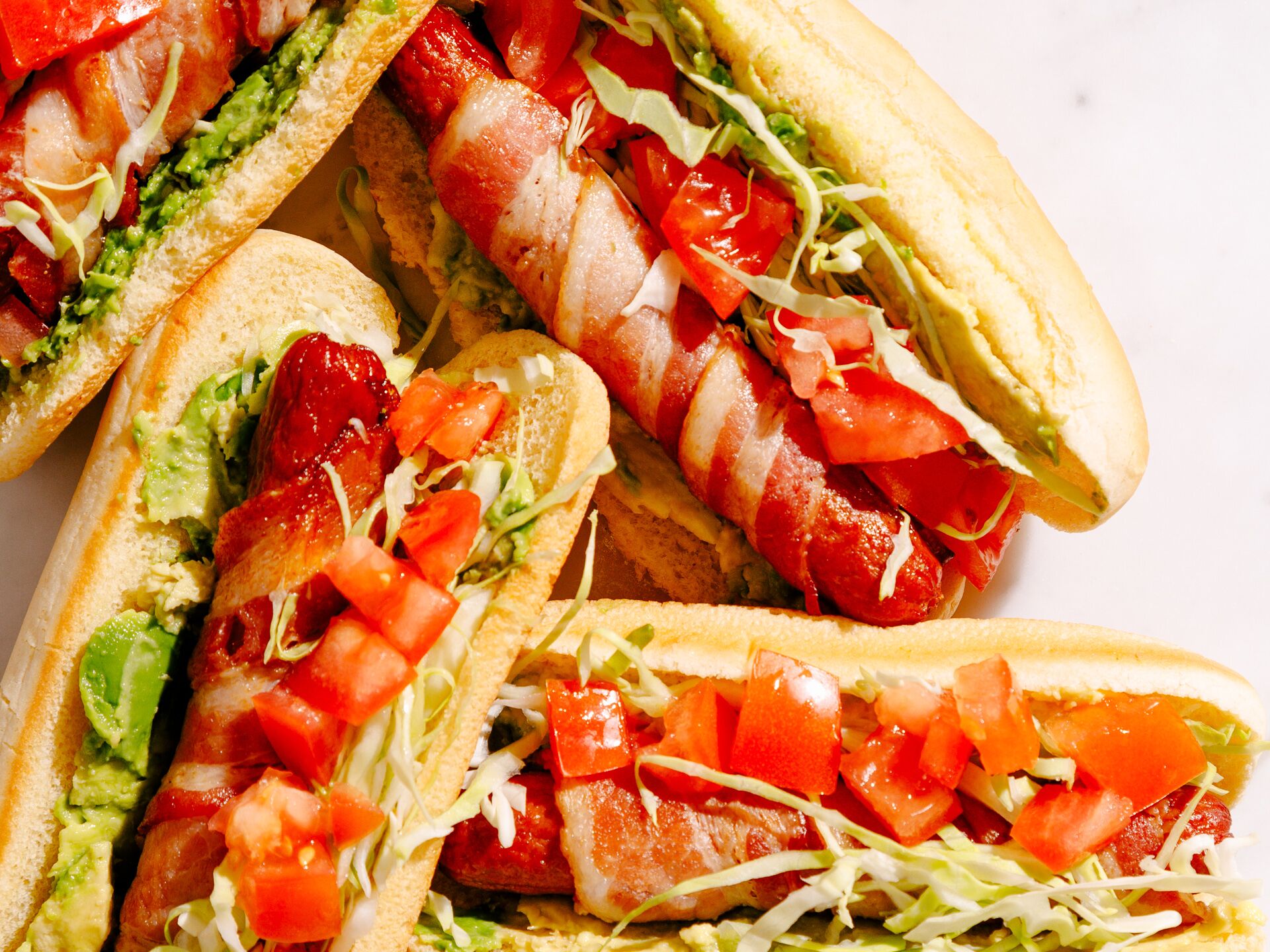 Bacon, Lettuce, Avocado and Tomato (BLAT) Hot Dogs Serving Size 24