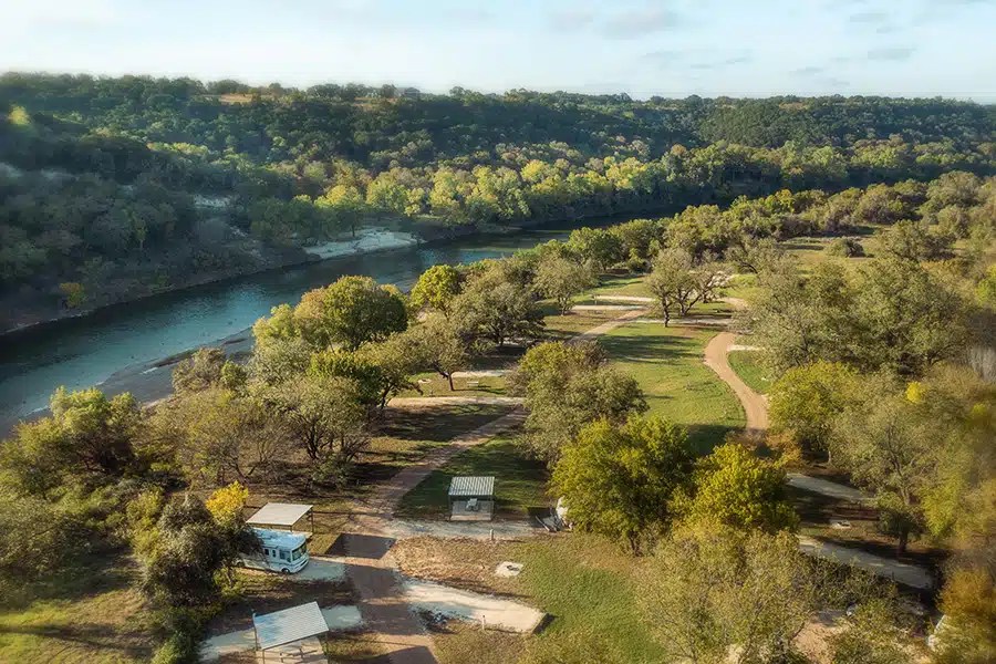 Brazos River camping at Brazos River Hideout