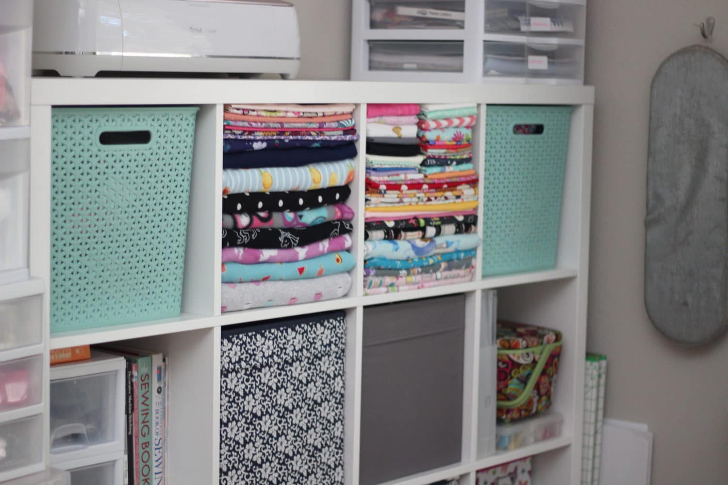 How to Organize Fabric In An IKEA KALLAX Shelving System