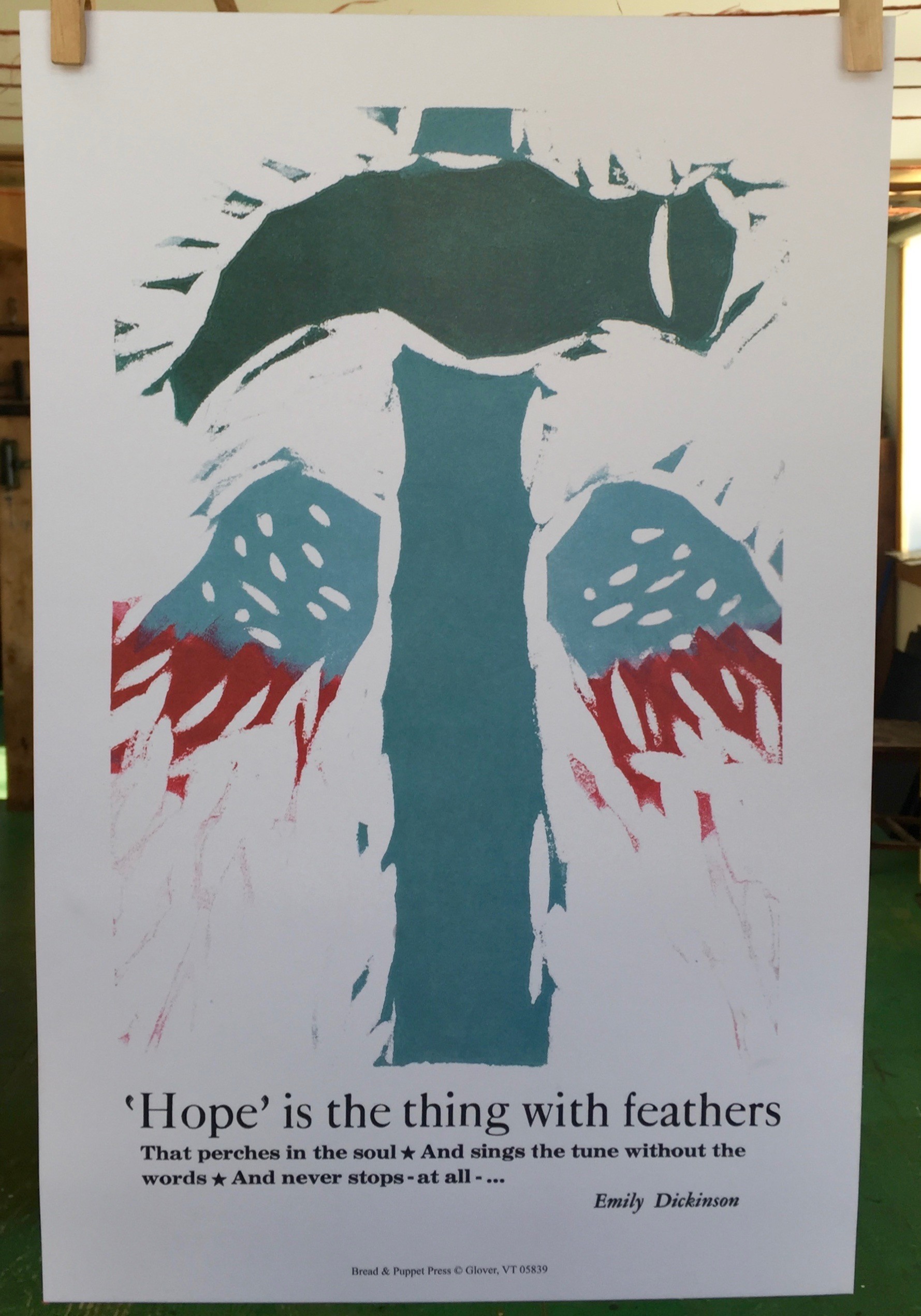 Hope is the thing poster Bread and Puppet Theater