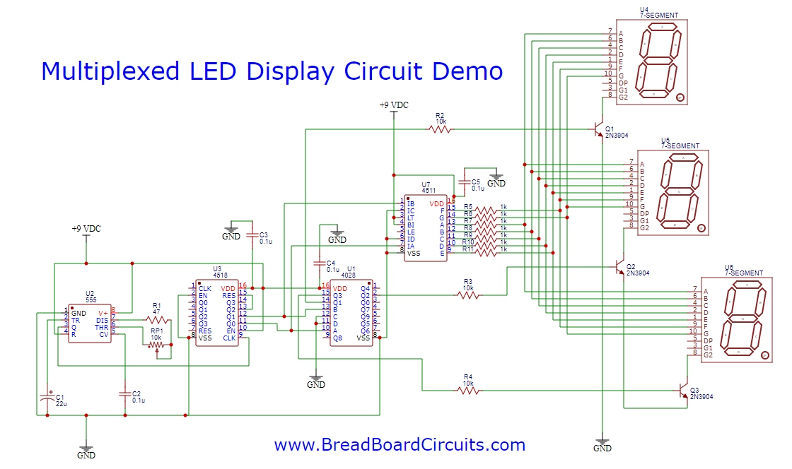 Multiplexed LED Display Circuit
