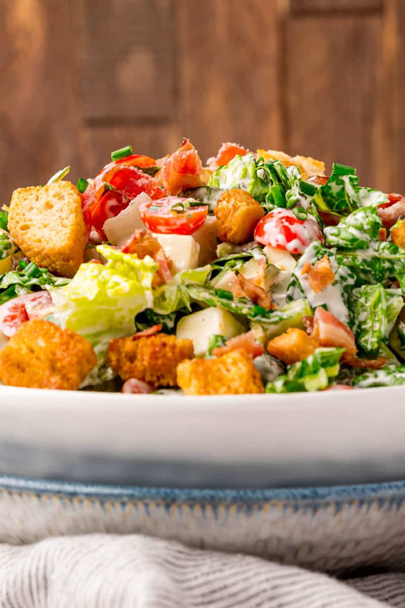 BLT Salad with Creamy Garlic Dressing • Bread Booze Bacon