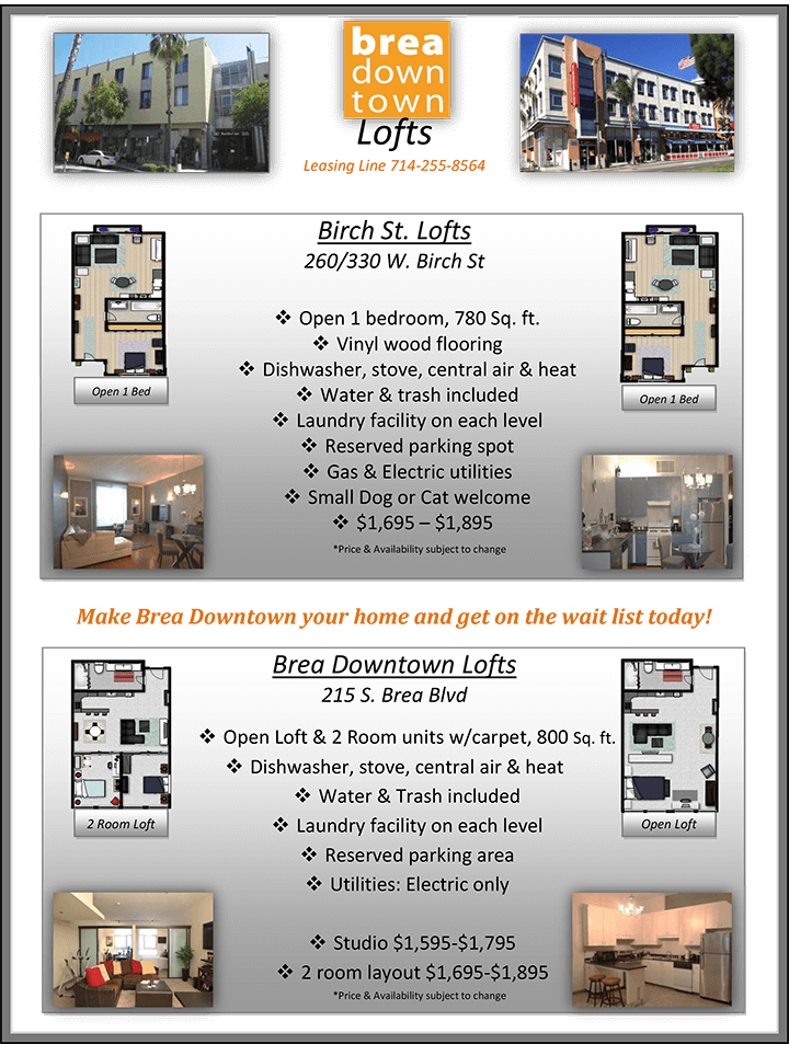 Live the Loft Lifestyle at Brea Downtown! Brea Downtown