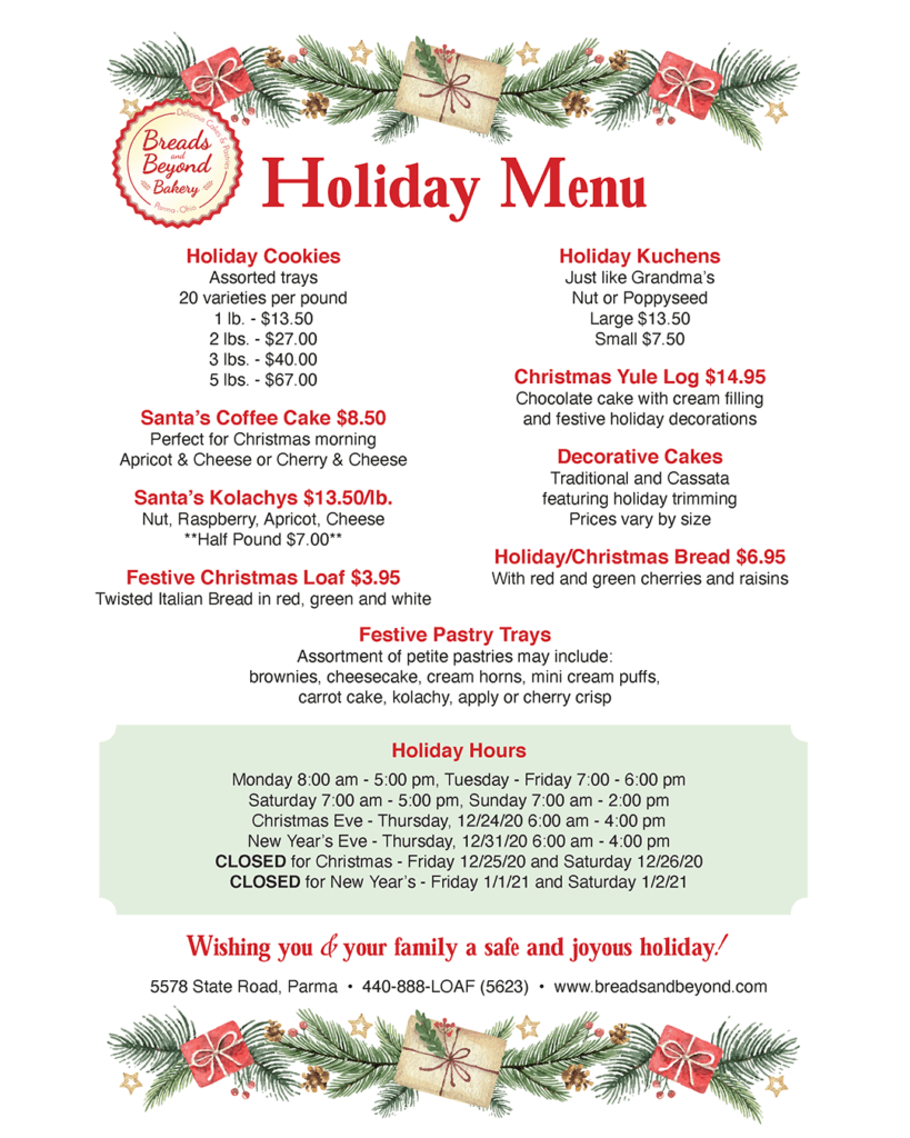 Specials Breads and Beyond Bakery