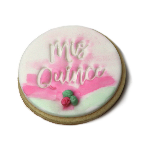 3" Round Fondant Embossing Stamp "Mis Quince" Stamps to create Fiesta