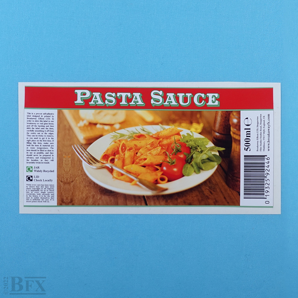 JL05 Pasta Sauce Jar Label Breakaway Effects
