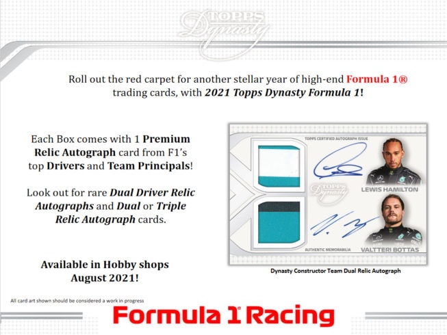 2021 TOPPS FORMULA 1 DYNASTY RACING HOBBY BOX Breakaway Sports Cards
