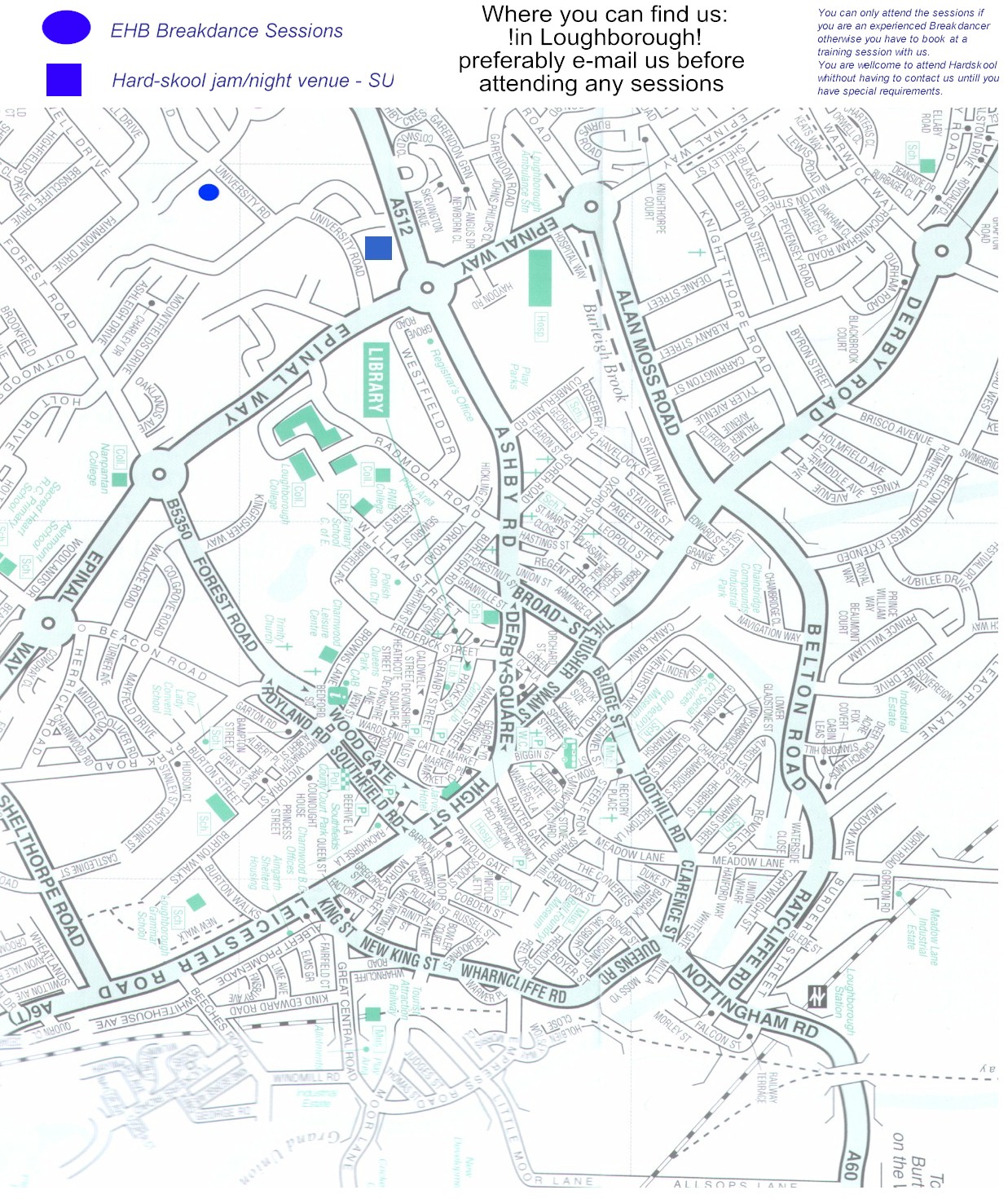 A detailed map of Loughborough, it may take some time to download