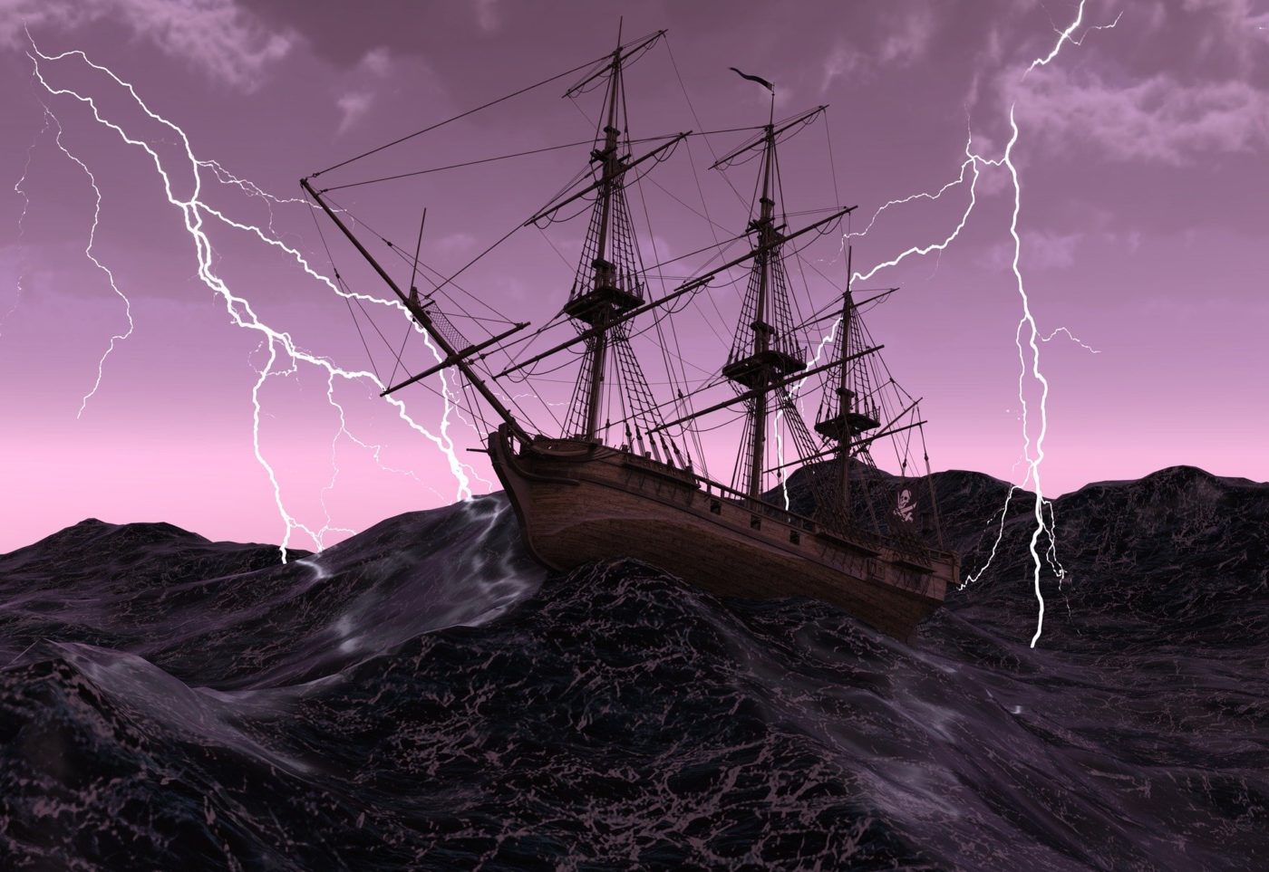 Ship in Storm Breaking Matzo