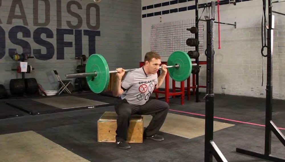 Barbell Box Squat Breaking Muscle