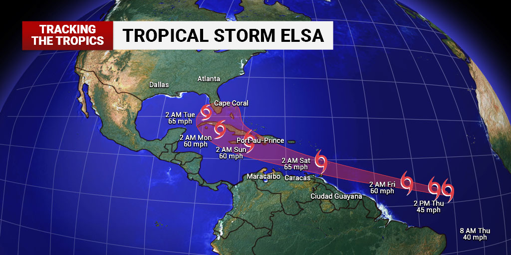 Tropical Storm Elsa Forms in the Atlantic Ocean Breaking Weather