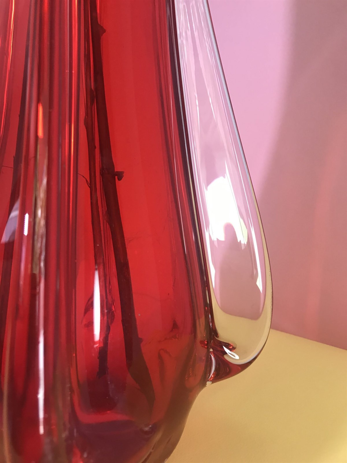 Red Murano glass vase Vintage Homeware Break The Mould