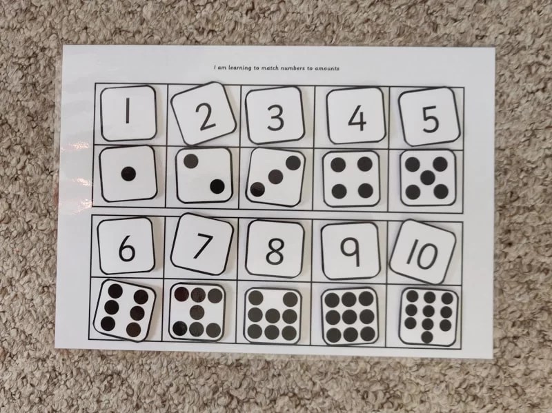 I am learning to match numbers and dice faces Breen Educational Resources