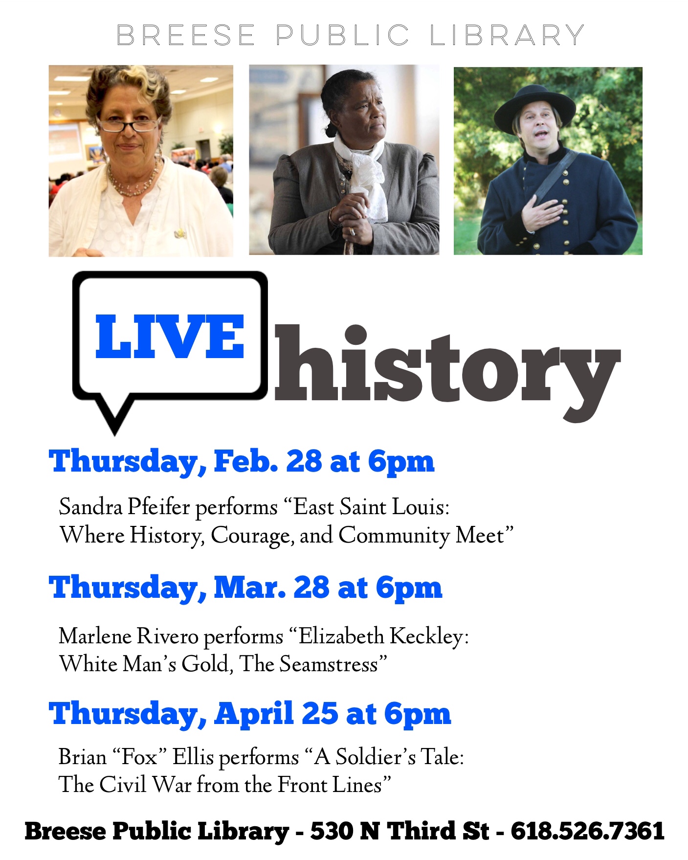LIVE History Performance Breese Public Library Breese, Illinois