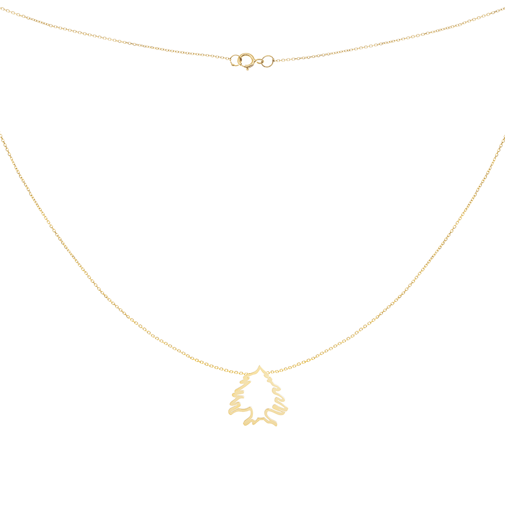 Lebanon Cedar Tree Outline Necklace Breezyn