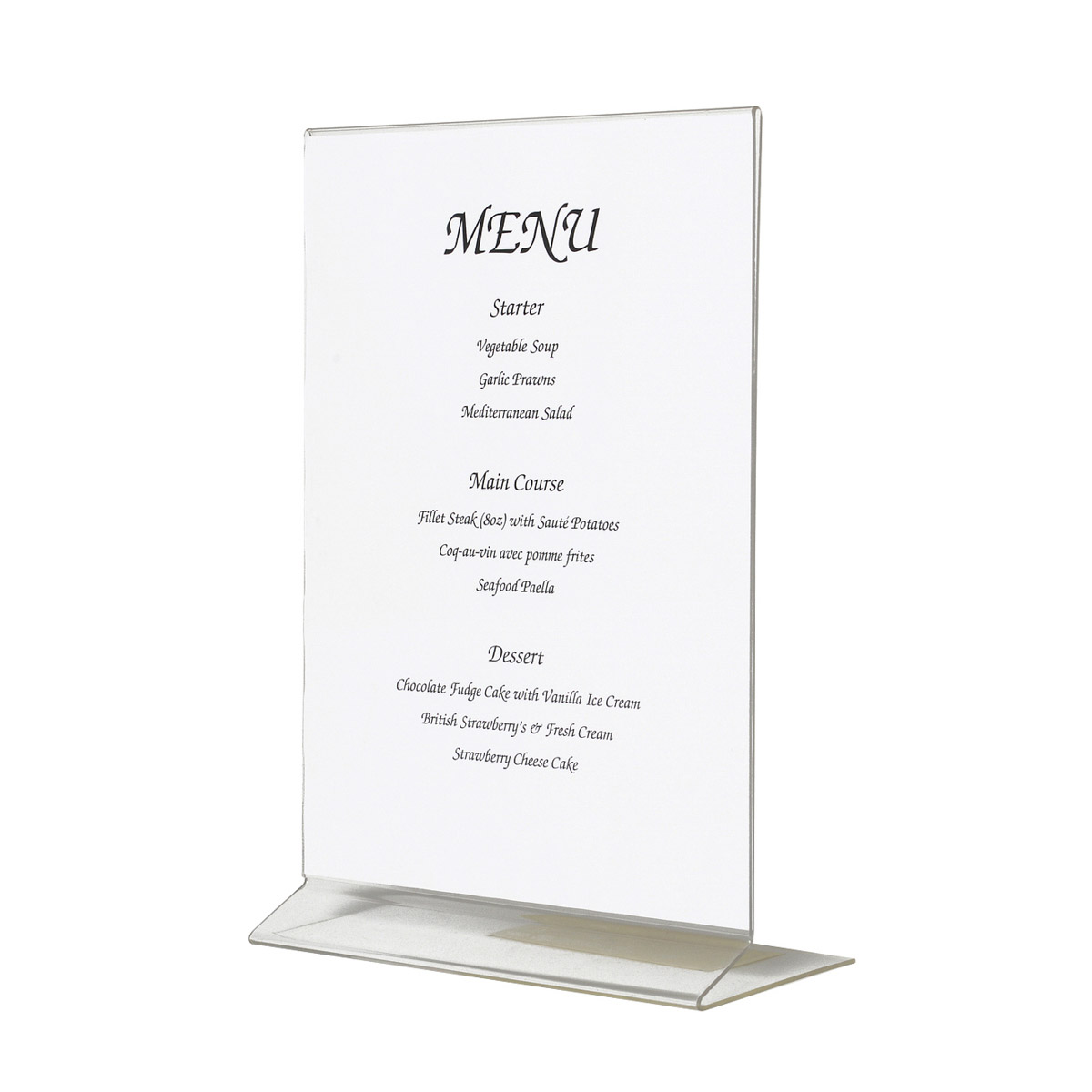 MHA4 Acrylic Menu Holder A4 Size Brenchleys