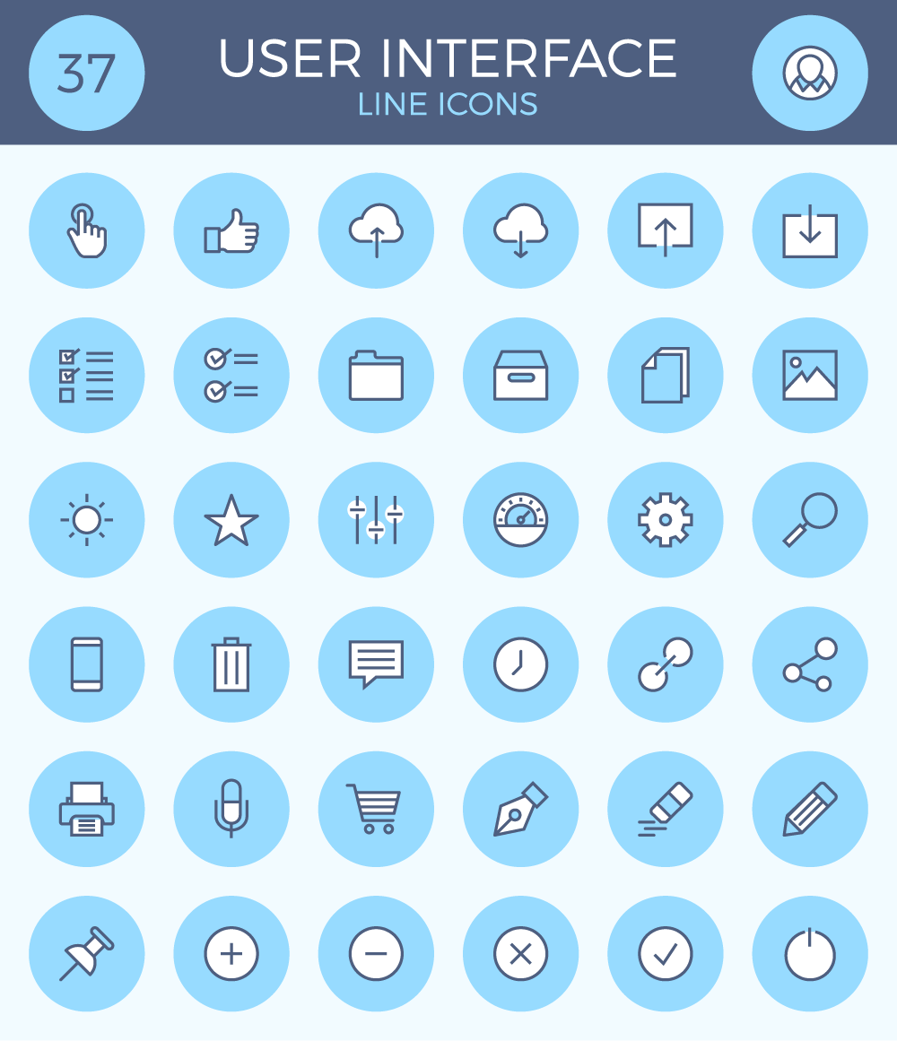 Friday Freeebie User Interface Line Icon set