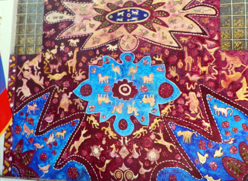 Armenian Orphan Rug Mural by Kathryn Pannepacker at Zakian Rug Cleaning