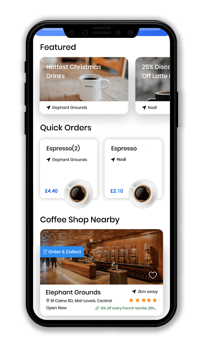 Coffee shop app for business growth Order and loyalty app BrewRound