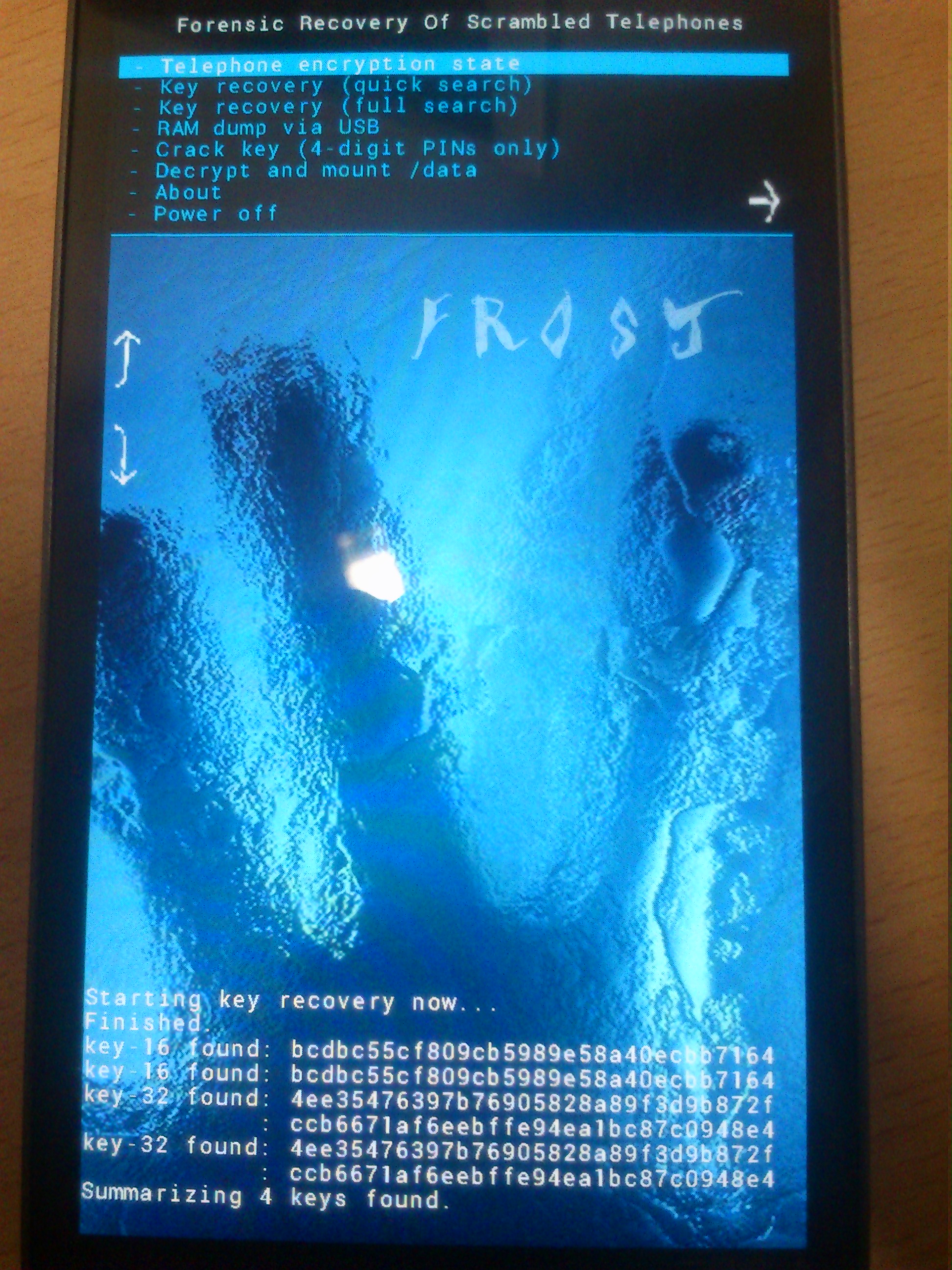 Cold Boot Attack Against Android Phones