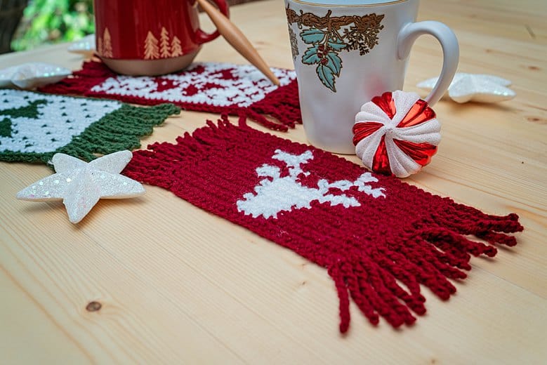 Holiday Crochet Mug Rug Free Pattern Briana K Designs