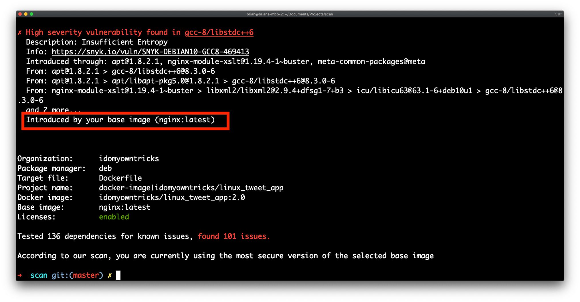 How to use Docker Security Scan Locally