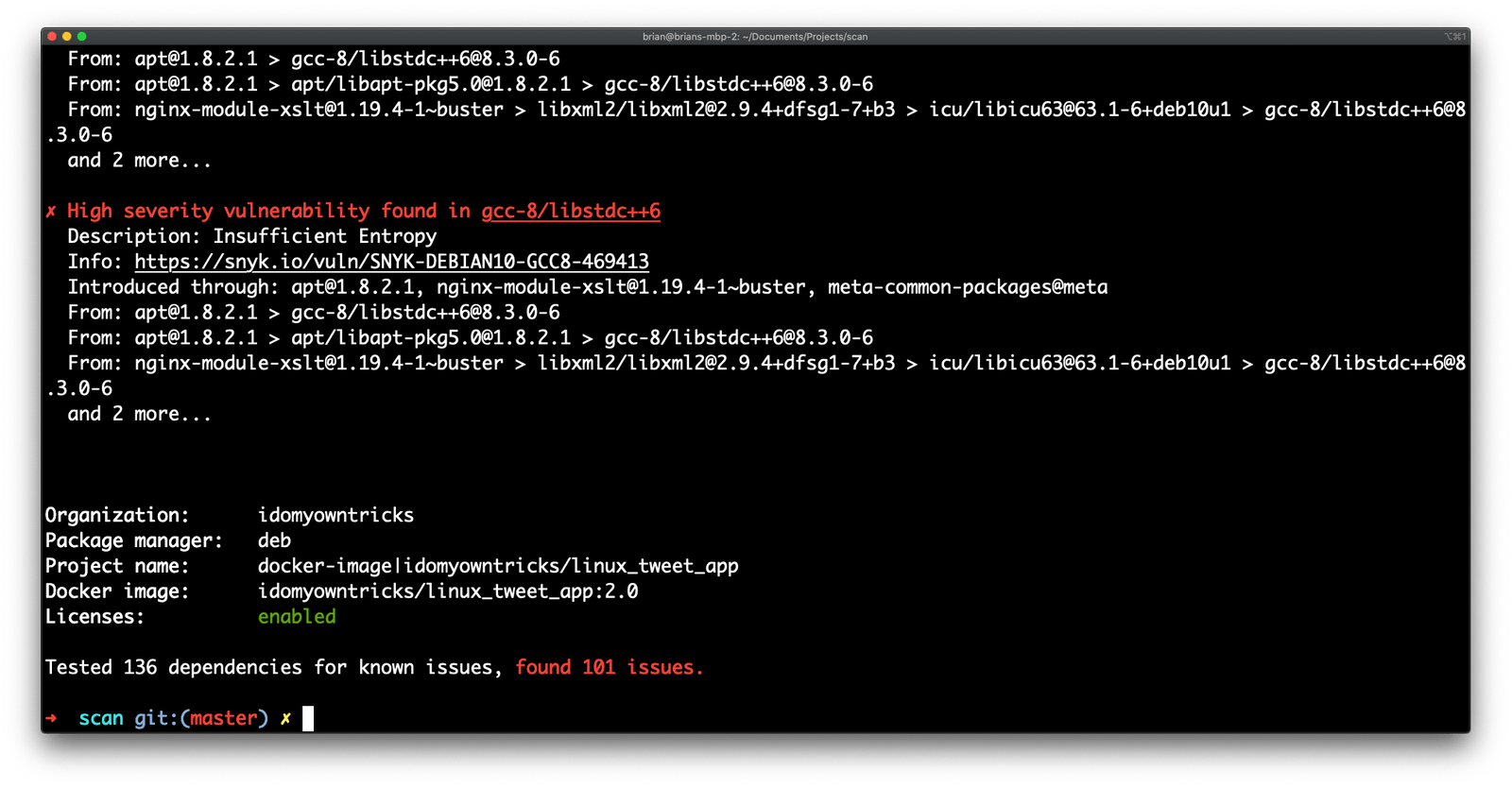 How to use Docker Security Scan Locally