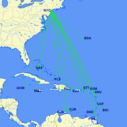 Flight Time from New York, NY to Jamaica Travelmath