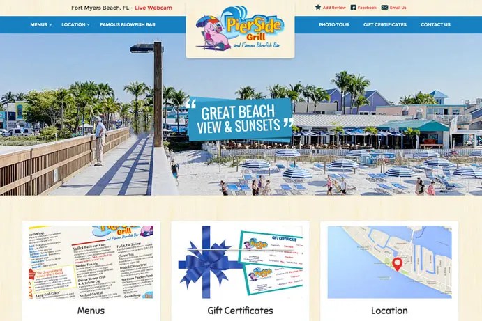 PierSide Grill Fort Myers Beach Website Design Project Website