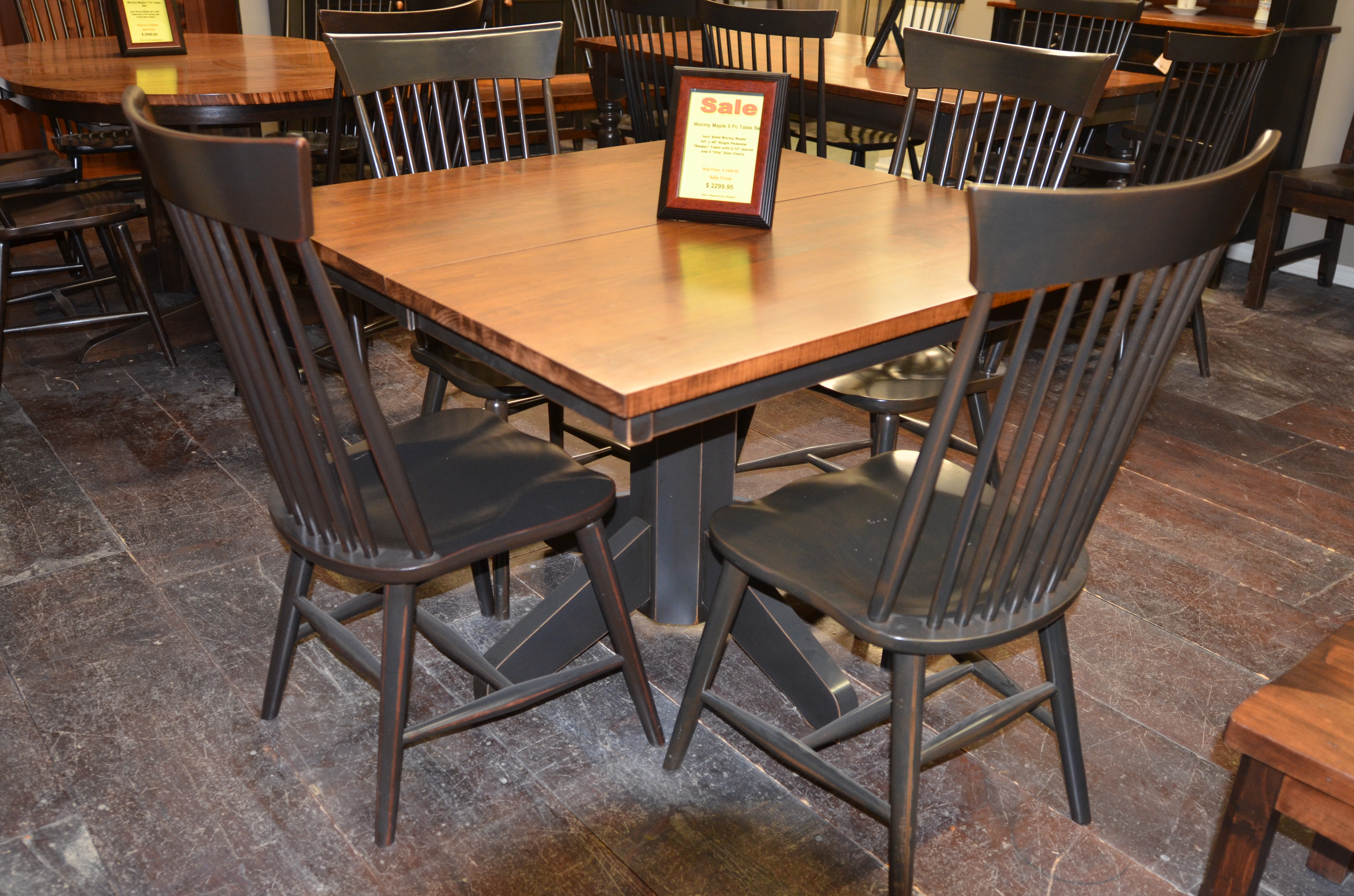 “Shaker” 5 Sided Table Set w/Curved Shakers Brices Furniture