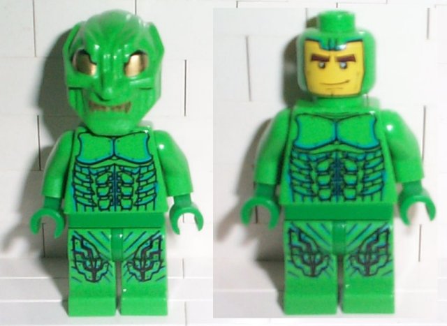 Bricker LEGO Minifigure spd006 Green Goblin 2 decorated headgear