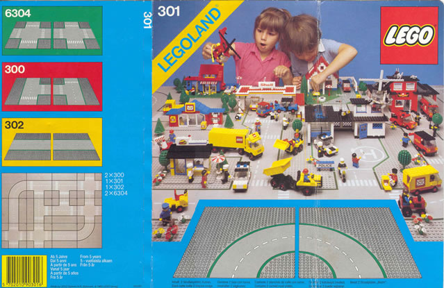 Bricker Part LEGO 609p01 Baseplate, Road 32 x 32 9Stud Curve with Road Pattern