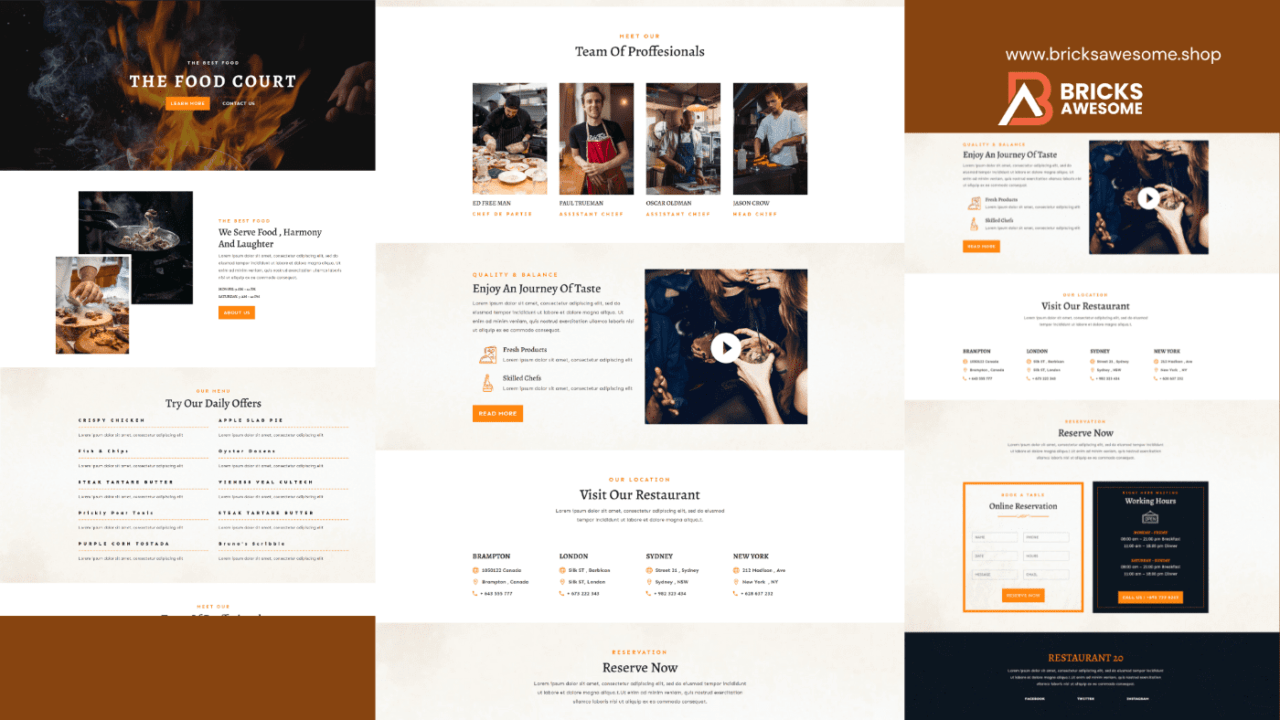 Bricks Cooking Layout Bricks Layouts, Child Themes and more...
