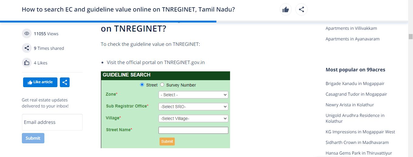 Tamil Nadu EC guideline, value build & stamp duty