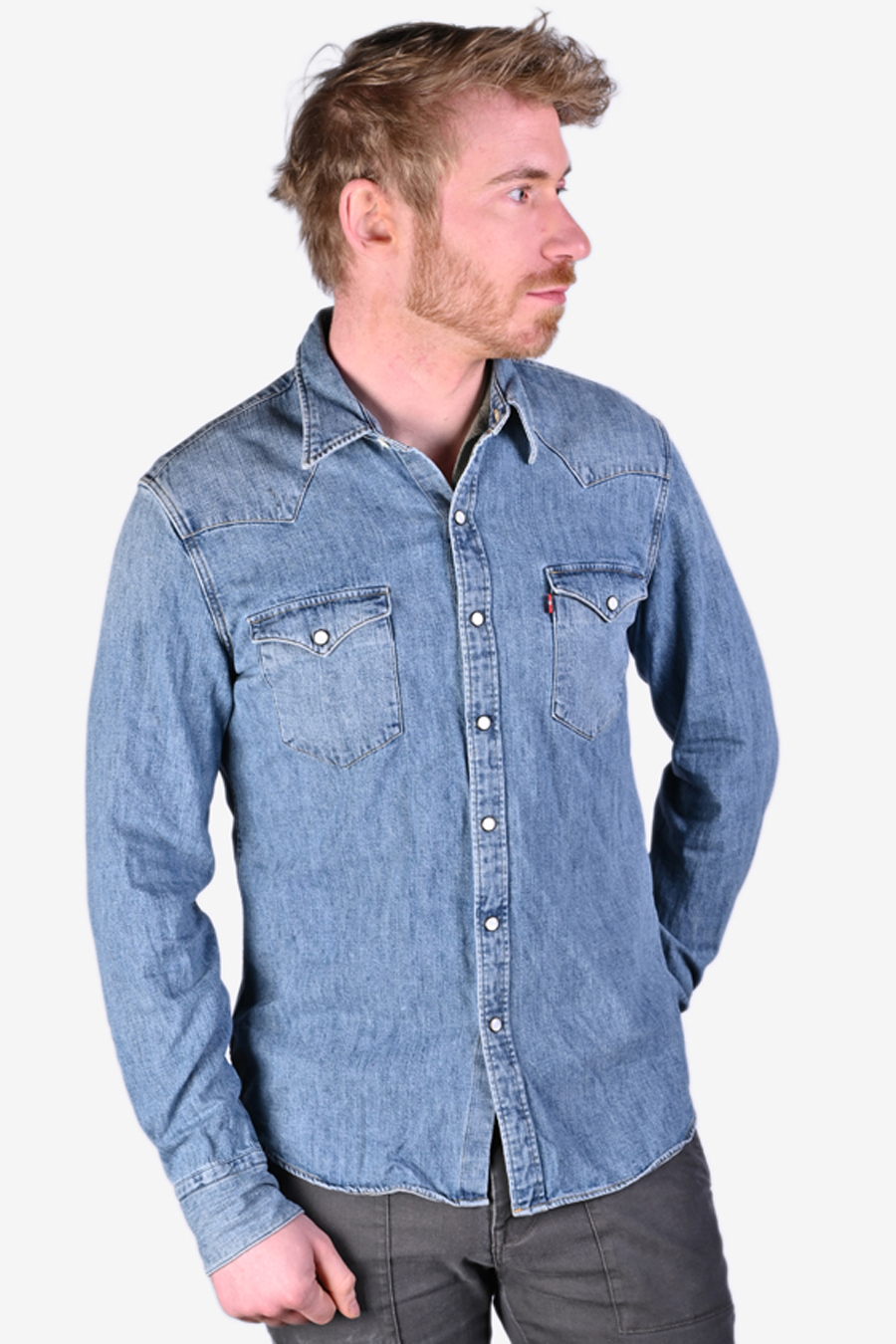 Mens Denim Shirt With Press Studs atelieryuwa.ciao.jp