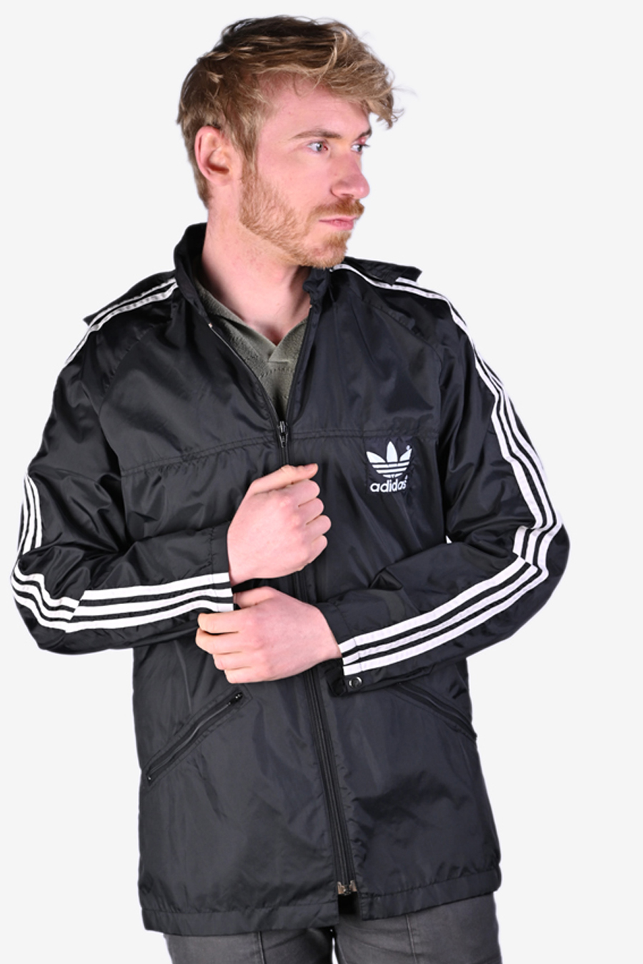 Adidas Vintage Black Windbreaker Size XS Brick Vintage