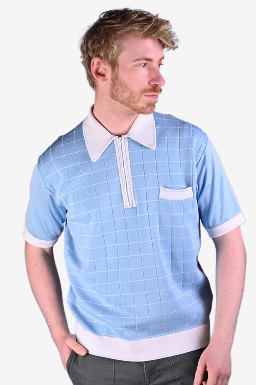 Vintage1960's Italian Knit Polo Shirt Size L Brick Vintage