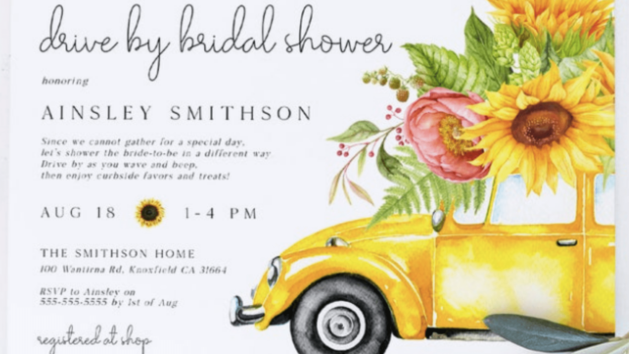 drive by bridal shower invitations Bridal Shower 101