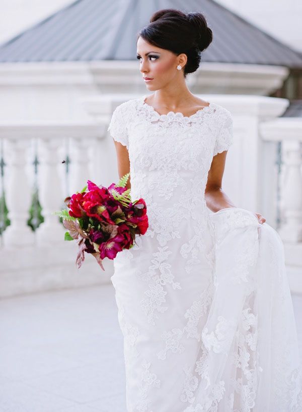 10 Stunning High Neckline Wedding Gowns The Modest Wedding Dress Trend