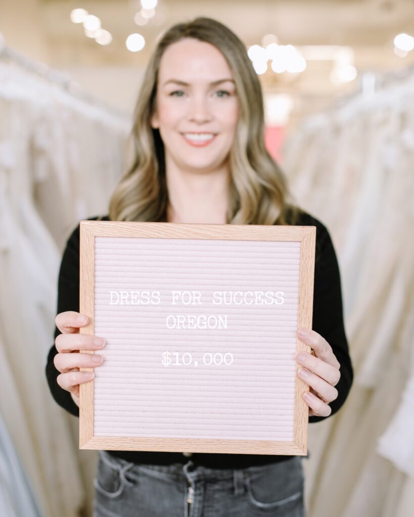 2023 Gift of 10,000 to Dress for Success Oregon! Brides For a Cause