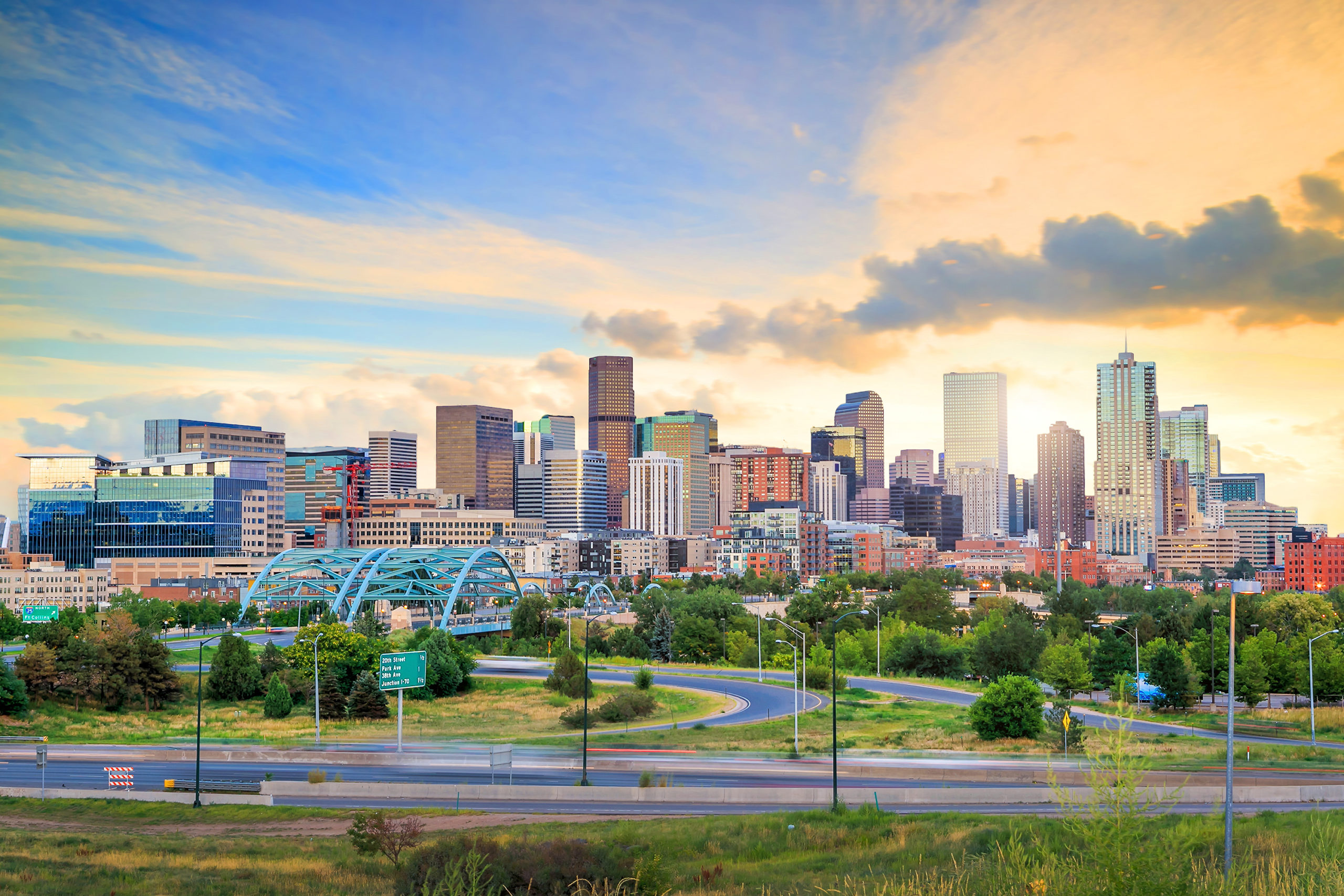Panorama of Denver skyline at twilight. Bridgepoint Consulting