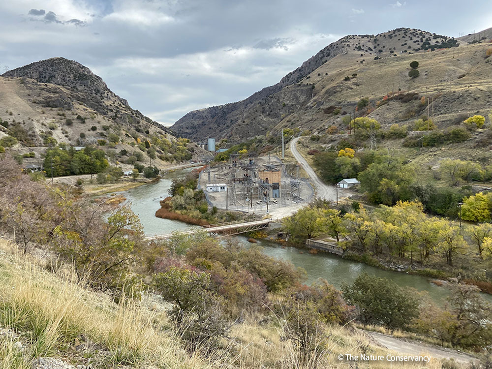 Downstream from Cutler Dam Bear River Canal Company Tour Oct 2021 Courtesy The Nature Conservancy