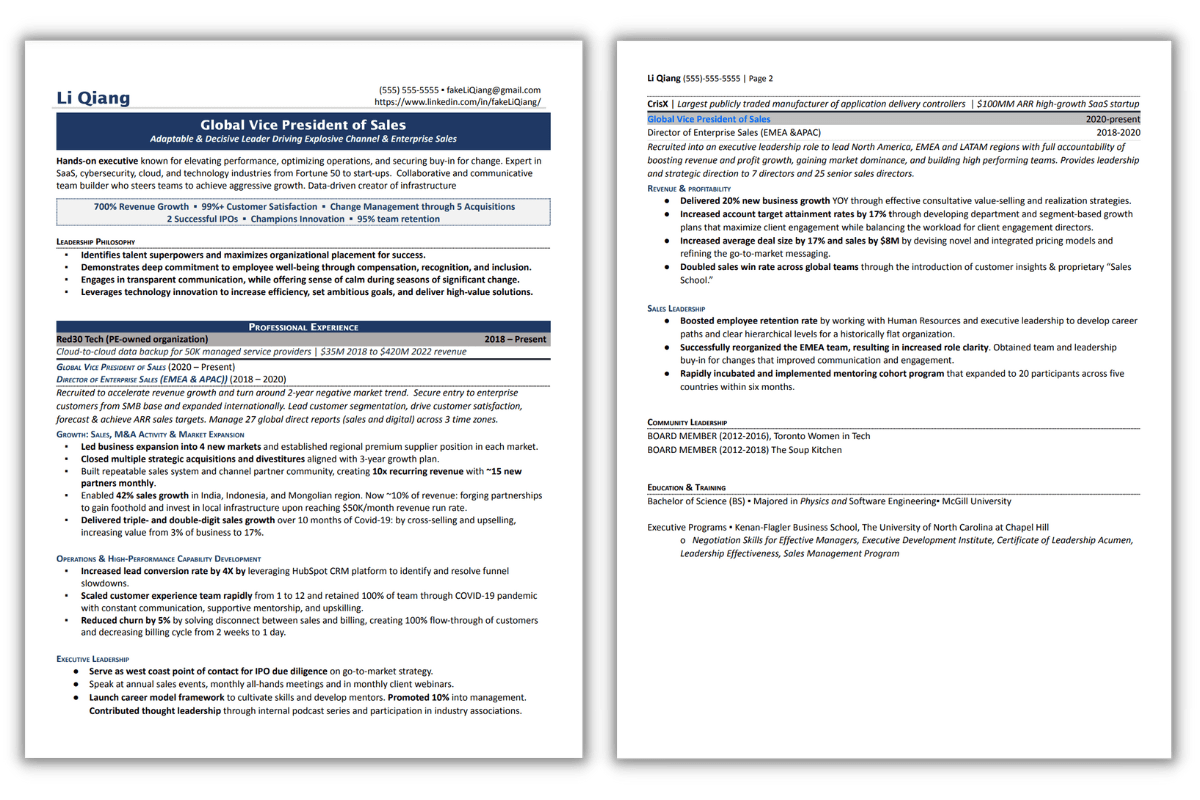 How long can my executive resume be? Are two or three pages in length