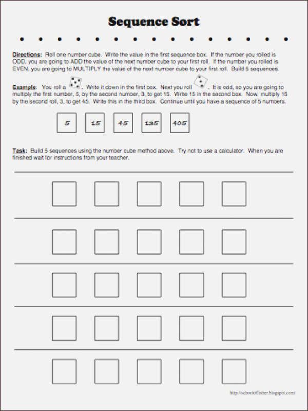 Geometric Sequence Worksheet / Explicit Form of Arithmetic and