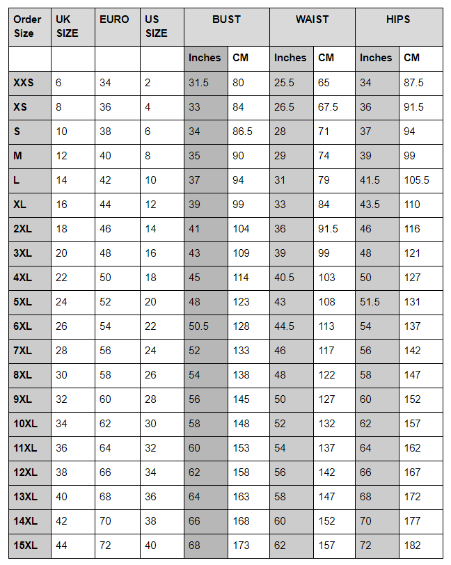 Size Guide - Bras, Shapewear, Activewear, Lingerie, Swimwear Online