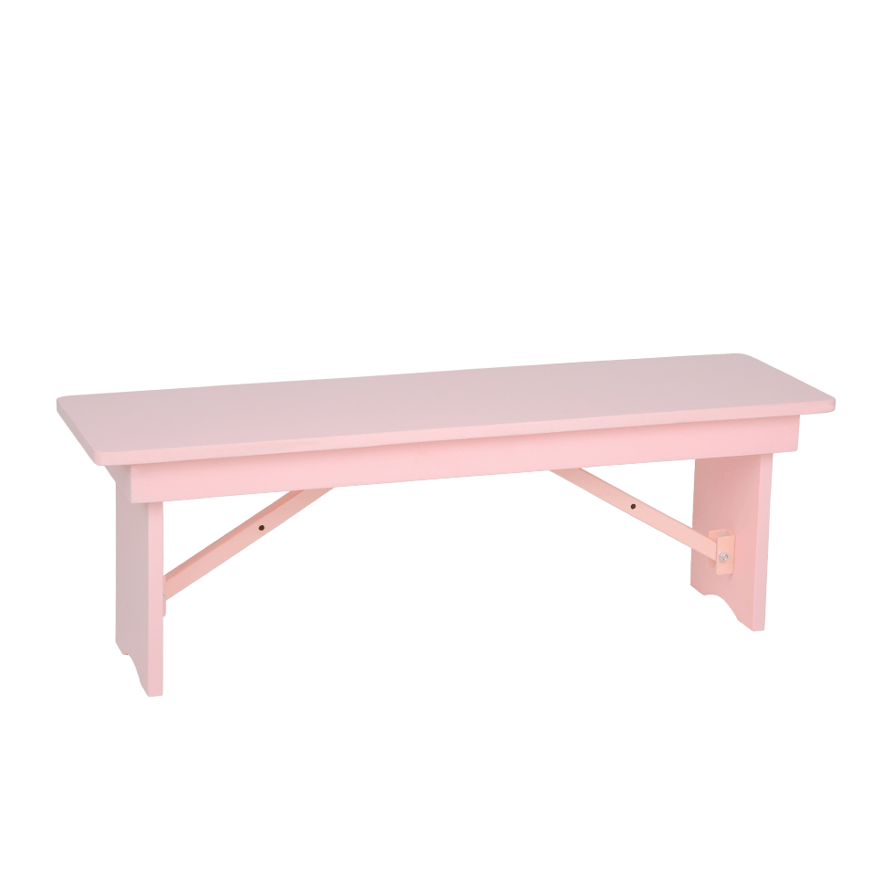 PALE PINK PETITE BENCH Rentals Bright Rentals
