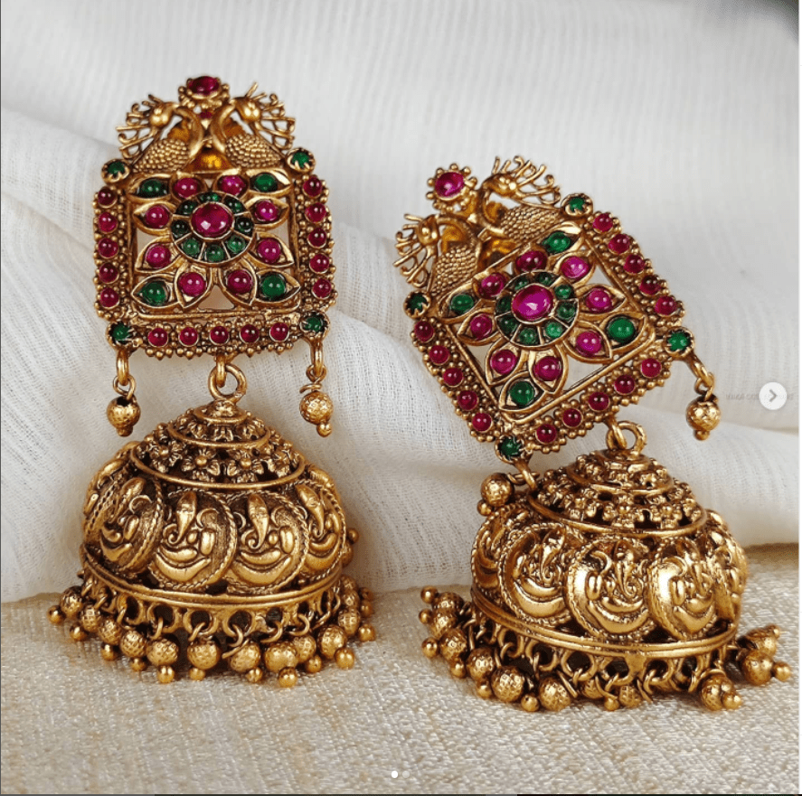 Bridal Heavy Gold Jhumka Design Jhumka For Bride Bright Cures