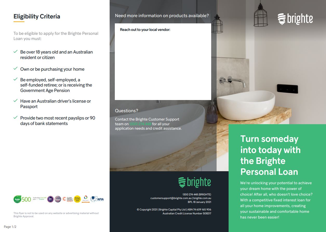 Brighte point of sale tools Brighte Partner Hub