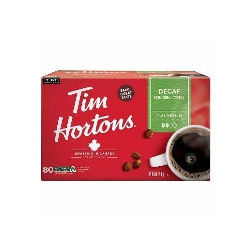 Tim Hortons Decaf KCup Pods, 80 Count BRIGHTON SPRINGS